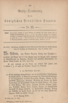Gesetz-Sammlung für die Königlichen Preußischen Staaten. 1881, Nr. 25 (28 Oktober)