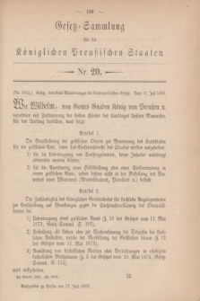 Gesetz-Sammlung für die Königlichen Preußischen Staaten. 1883, Nr. 20 (17 Juli)