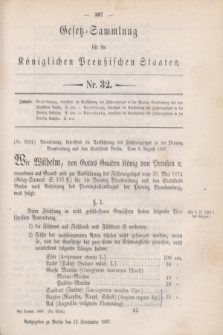 Gesetz-Sammlung für die Königlichen Preußischen Staaten. 1887, Nr. 32 (12 September)