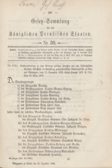 Gesetz-Sammlung für die Königlichen Preußischen Staaten. 1889, Nr. 30 (30 Dezember)