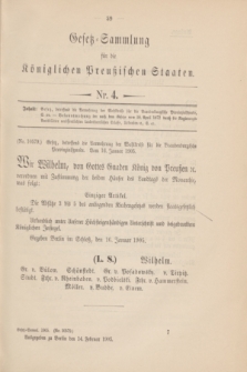 Gesetz-Sammlung für die Königlichen Preußischen Staaten. 1905, Nr. 4 (14 Februar)