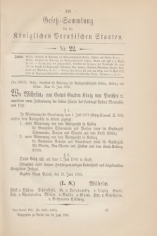 Gesetz-Sammlung für die Königlichen Preußischen Staaten. 1905, Nr. 22 (24 Juni)