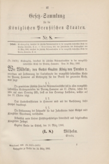 Gesetz-Sammlung für die Königlichen Preußischen Staaten. 1906, Nr. 8 (24 März)