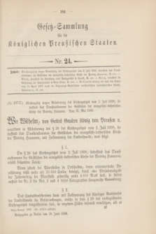 Gesetz-Sammlung für die Königlichen Preußischen Staaten. 1906, Nr. 24 (18 Juni)