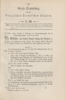Gesetz-Sammlung für die Königlichen Preußischen Staaten. 1906, Nr. 30 (6 Juli)