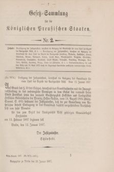 Gesetz-Sammlung für die Königlichen Preußischen Staaten. 1897, Nr. 2 (28 Januar)