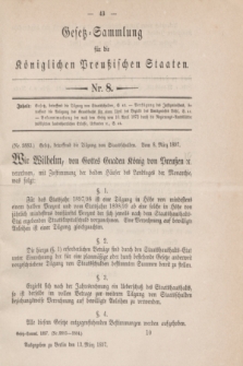 Gesetz-Sammlung für die Königlichen Preußischen Staaten. 1897, Nr. 8 (13 März)