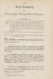 Gesetz-Sammlung für die Königlichen Preußischen Staaten. 1897, Nr. 14 (22 April)