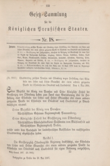 Gesetz-Sammlung für die Königlichen Preußischen Staaten. 1897, Nr. 18 (26 Mai)