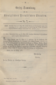 Gesetz-Sammlung für die Königlichen Preußischen Staaten. 1898, Nr. 7 (6 April)