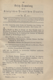 Gesetz-Sammlung für die Königlichen Preußischen Staaten. 1898, Nr. 17 (17 Juni)