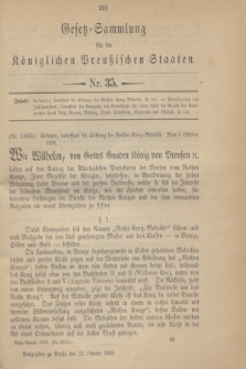 Gesetz-Sammlung für die Königlichen Preußischen Staaten. 1898, Nr. 35 (22 October)