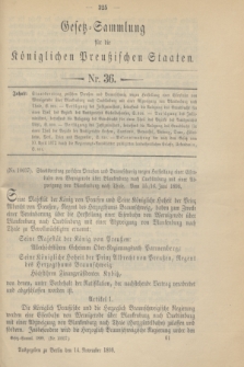 Gesetz-Sammlung für die Königlichen Preußischen Staaten. 1898, Nr. 36 (14 November)