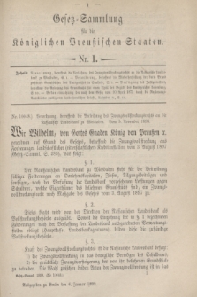 Gesetz-Sammlung für die Königlichen Preußischen Staaten. 1899, Nr. 1 (6 Januar)