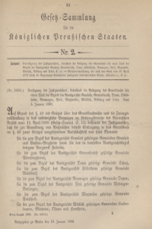 Gesetz-Sammlung für die Königlichen Preußischen Staaten. 1899, Nr. 2 (19 Januar)