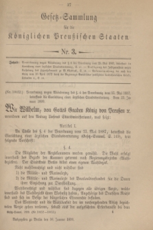 Gesetz-Sammlung für die Königlichen Preußischen Staaten. 1899, Nr. 3 (30 Januar)