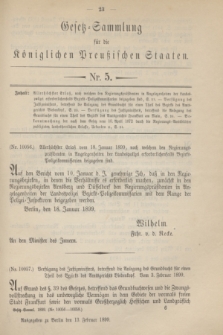 Gesetz-Sammlung für die Königlichen Preußischen Staaten. 1899, Nr. 5 (13 Februar)