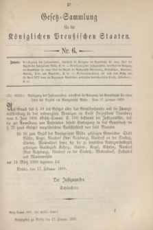 Gesetz-Sammlung für die Königlichen Preußischen Staaten. 1899, Nr. 6 (27 Februar)