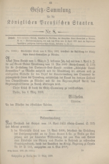 Gesetz-Sammlung für die Königlichen Preußischen Staaten. 1899, Nr. 8 (22 März)