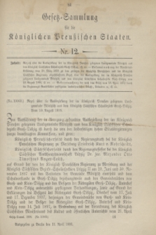 Gesetz-Sammlung für die Königlichen Preußischen Staaten. 1899, Nr. 12 (11 April)