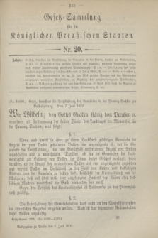 Gesetz-Sammlung für die Königlichen Preußischen Staaten. 1899, Nr. 20 (6 Juli)