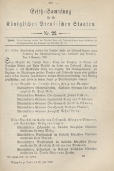 Gesetz-Sammlung für die Königlichen Preußischen Staaten. 1899, Nr. 22 (25 Juli)