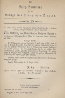 Gesetz-Sammlung für die Königlichen Preußischen Staaten. 1899, Nr. 25 (17 August)