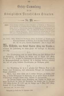 Gesetz-Sammlung für die Königlichen Preußischen Staaten. 1899, Nr. 29 (20 September)
