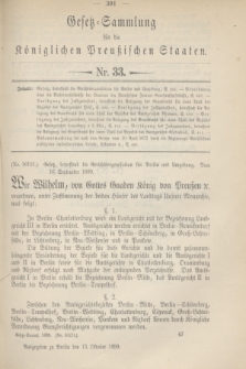 Gesetz-Sammlung für die Königlichen Preußischen Staaten. 1899, Nr. 33 (13 Oktober)