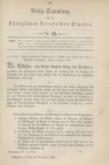 Gesetz-Sammlung für die Königlichen Preußischen Staaten. 1899, Nr. 42 (19 Dezember)