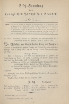 Gesetz-Sammlung für die Königlichen Preußischen Staaten. 1900, Nr. 1 (4 Januar)