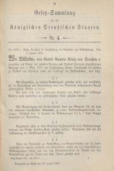 Gesetz-Sammlung für die Königlichen Preußischen Staaten. 1900, Nr. 4 (25 Januar)