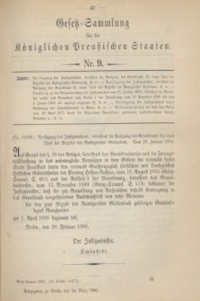 Gesetz-Sammlung für die Königlichen Preußischen Staaten. 1900, Nr. 9 (14 März)