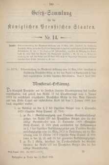 Gesetz-Sammlung für die Königlichen Preußischen Staaten. 1900, Nr. 14 (12 April)