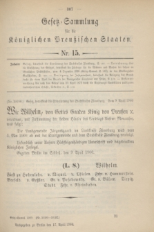 Gesetz-Sammlung für die Königlichen Preußischen Staaten. 1900, Nr. 15 (17 April)