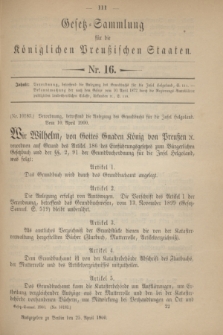 Gesetz-Sammlung für die Königlichen Preußischen Staaten. 1900, Nr. 16 (25 April)