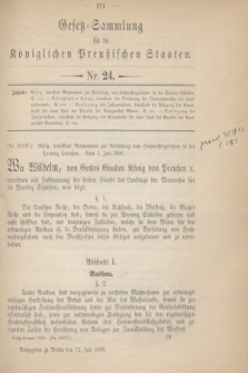 Gesetz-Sammlung für die Königlichen Preußischen Staaten. 1900, Nr. 24 (12 Juli)