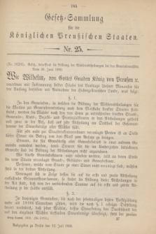 Gesetz-Sammlung für die Königlichen Preußischen Staaten. 1900, Nr. 25 (12 Juli)