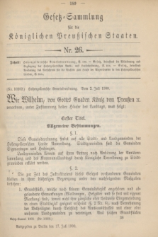 Gesetz-Sammlung für die Königlichen Preußischen Staaten. 1900, Nr. 26 (17 Juli)