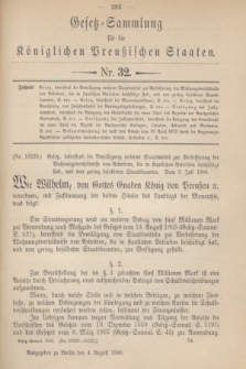 Gesetz-Sammlung für die Königlichen Preußischen Staaten. 1900, Nr. 32 (4 August)