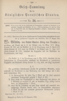 Gesetz-Sammlung für die Königlichen Preußischen Staaten. 1900, Nr. 36 (26 September)