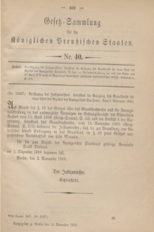 Gesetz-Sammlung für die Königlichen Preußischen Staaten. 1900, Nr. 40 (14 November)