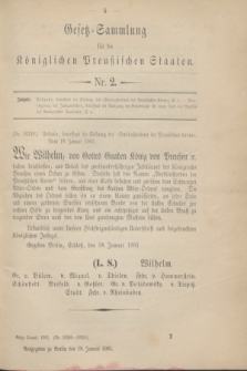 Gesetz-Sammlung für die Königlichen Preußischen Staaten. 1901, Nr. 2 (19 Januar)