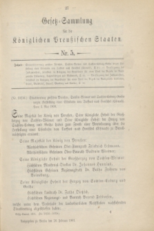 Gesetz-Sammlung für die Königlichen Preußischen Staaten. 1901, Nr. 5 (26 Februar)