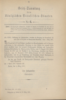 Gesetz-Sammlung für die Königlichen Preußischen Staaten. 1901, Nr. 6 (13 März)
