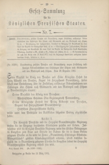 Gesetz-Sammlung für die Königlichen Preußischen Staaten. 1901, Nr. 7 (19 März)