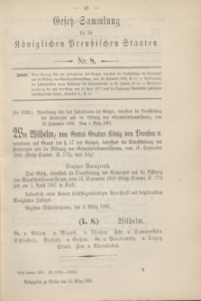 Gesetz-Sammlung für die Königlichen Preußischen Staaten. 1901, Nr. 8 (21 März)
