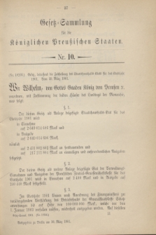 Gesetz-Sammlung für die Königlichen Preußischen Staaten. 1901, Nr. 10 (30 März) + dod.