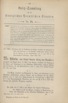 Gesetz-Sammlung für die Königlichen Preußischen Staaten. 1901, Nr. 18 (24 Mai)