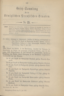 Gesetz-Sammlung für die Königlichen Preußischen Staaten. 1901, Nr. 25 (31 Juli)